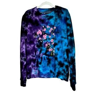 SALE Blind Rooster Unisex L Tye Die Japanese Cherry Blossom Y2K Sweatshirt Top
